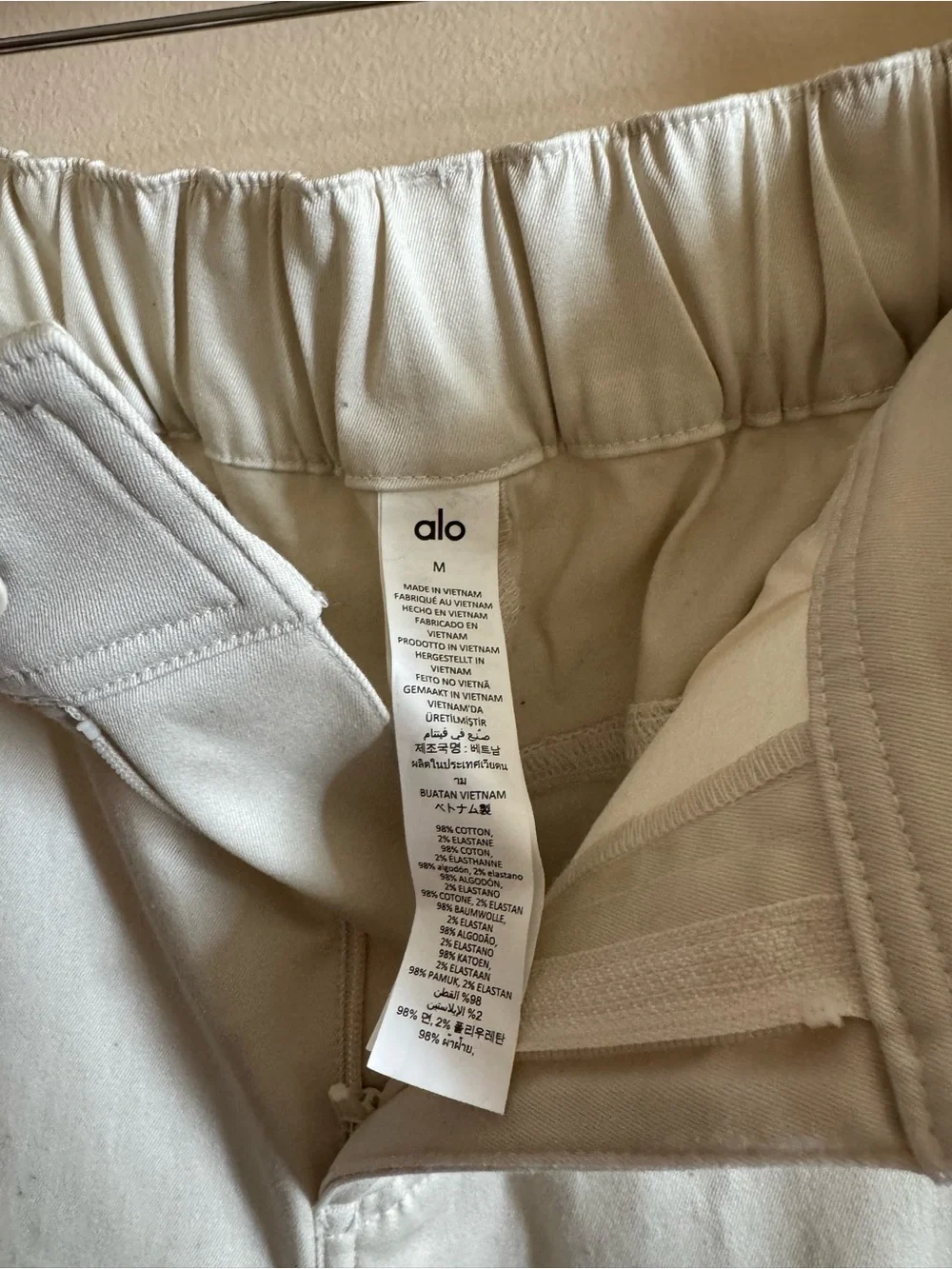 ALO Yoga Cream High-Waist Wide-Leg Trousers